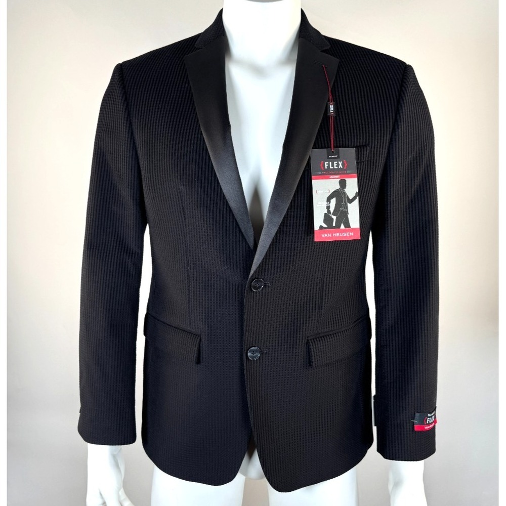 Van Heusen FLEX Textured Tuxedo Slim Fit Jacket Mens 40S NWT Lined Double-vented
